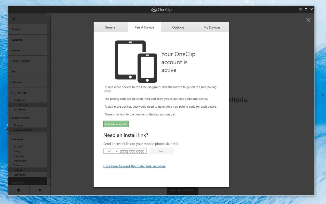 Oneclip is a multi platform cloud clipboard from microsoft