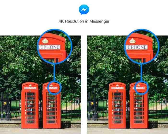 Facebook messenger support 4k resolution photos