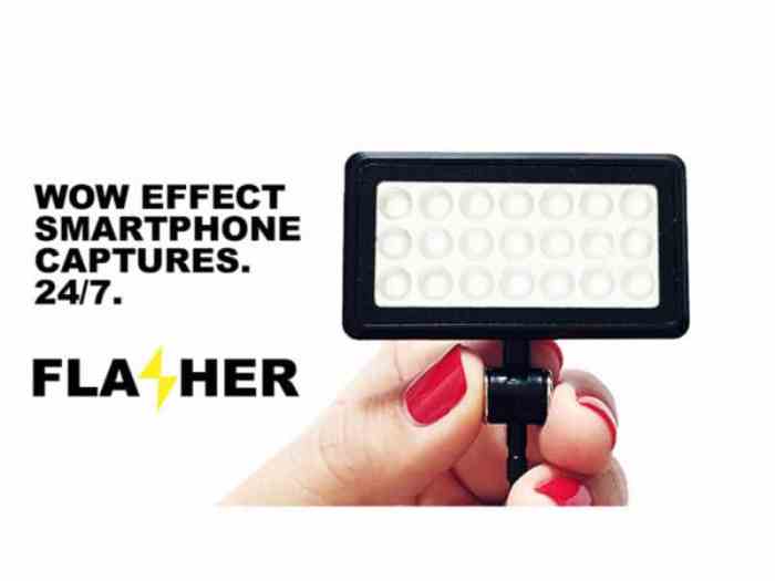 Flasher smartphone flash unit launches on kickstarter