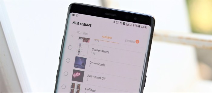 Samsungs gallery app hide albums