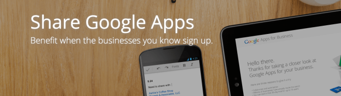 Google apps referral program offers 15 per new user