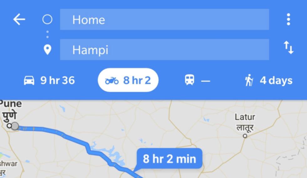 Google maps two wheeler mode