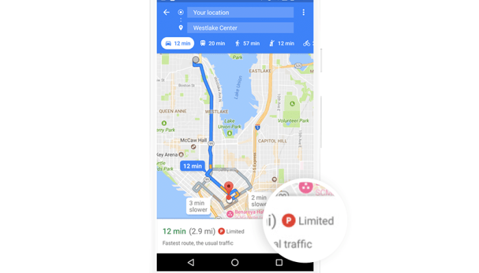 Google maps update parking availability