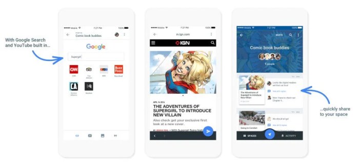 Spaces is googles new tool for small group sharing