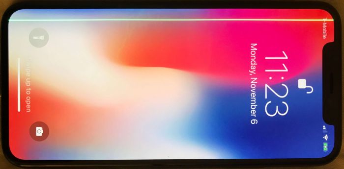 Iphone x green line on display issue
