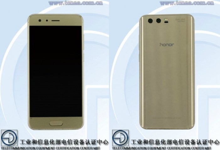 Huawei honor handset sports gold frame at tenaa