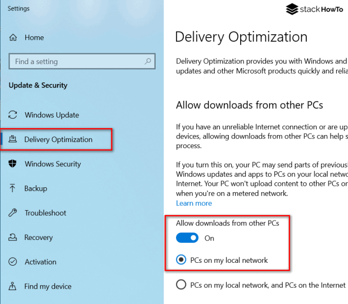 Windows 10 updates will be delivered with peer to peer technology