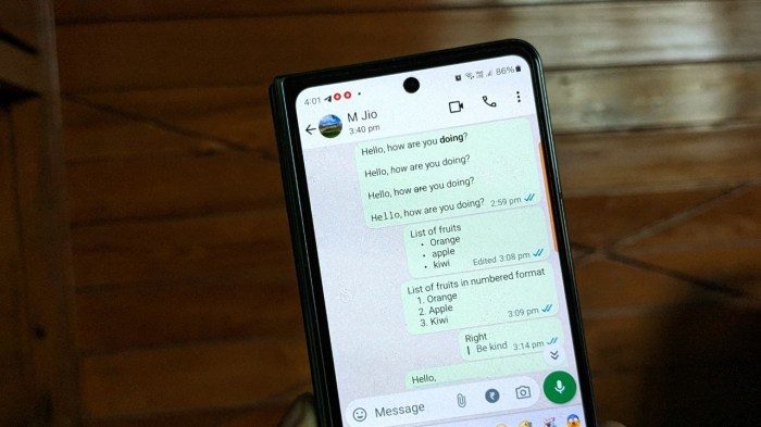 Whatsapp adds formatting support for lists block quotes and inline code