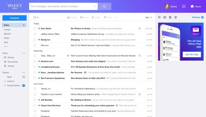 Yahoo mail updated to bring tabs back