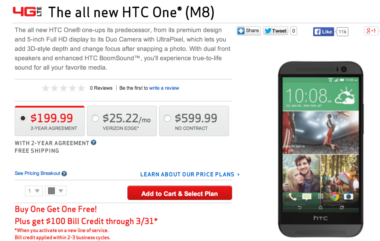 Buy htc one m8 today from verizon att and sprint