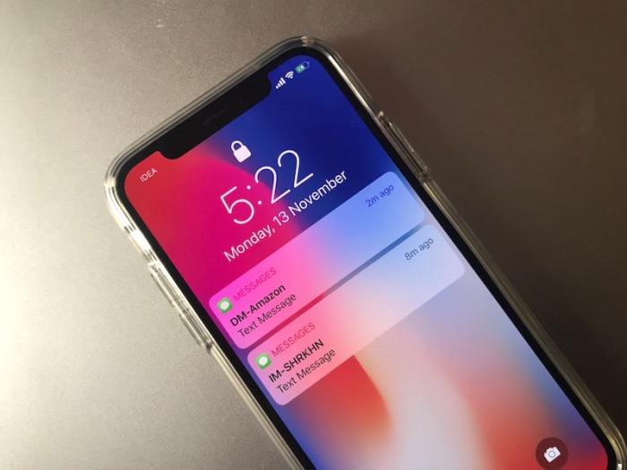 Iphone x lock screen notification previews hidden by default