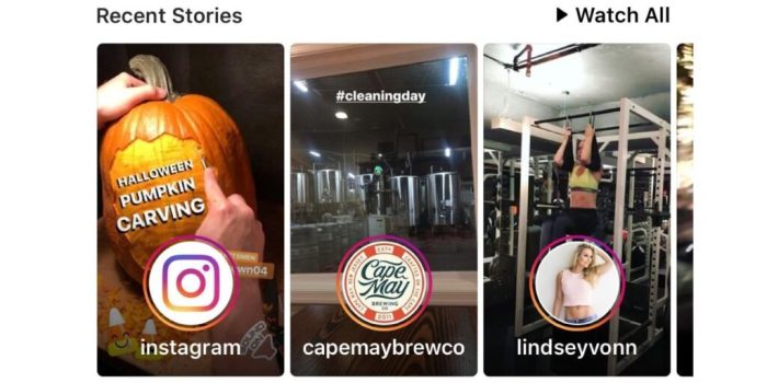 Instagram preview tiles stories