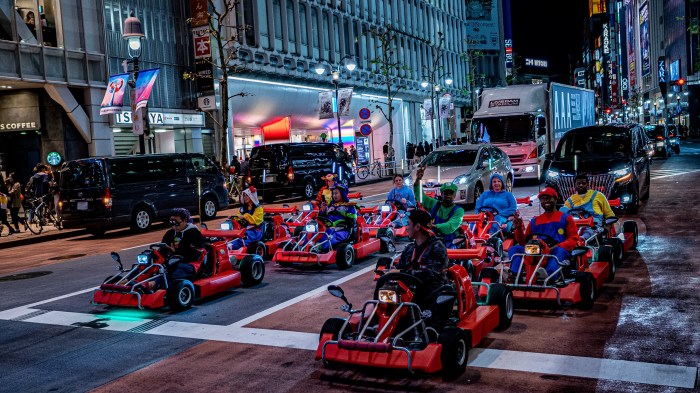 Mario kart race happens in tokyo