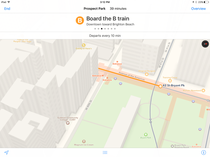 Ios 9 transit maps limited