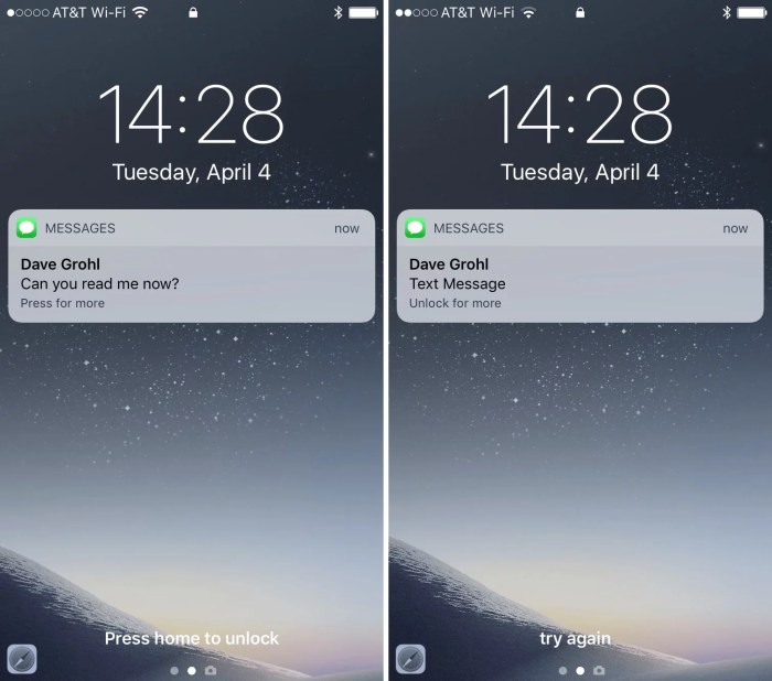 Iphone x lock screen notification previews hidden by default