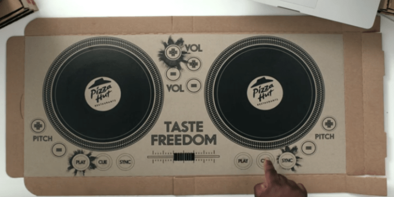 Pizza hut box turntables