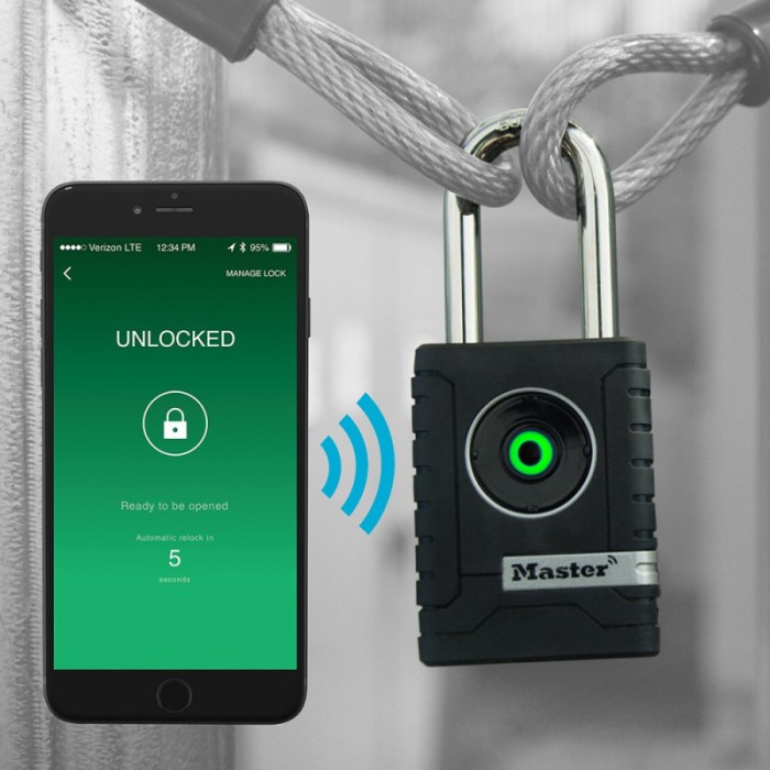 The teo padlock can be unlocked using bluetooth