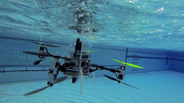 Wavecopter waterproof quadcopter does not mind getting wet