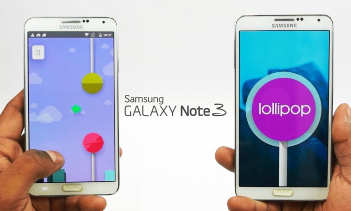 T mobile samsung galaxy note 3 receives lollipop update at last