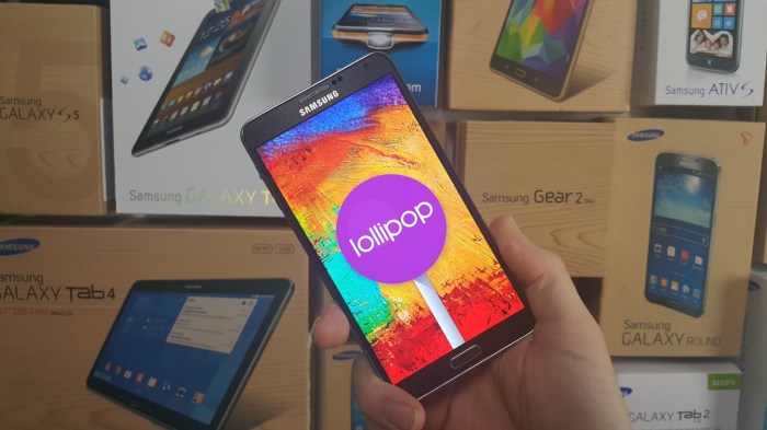 Att releases lollipop for galaxy note 3