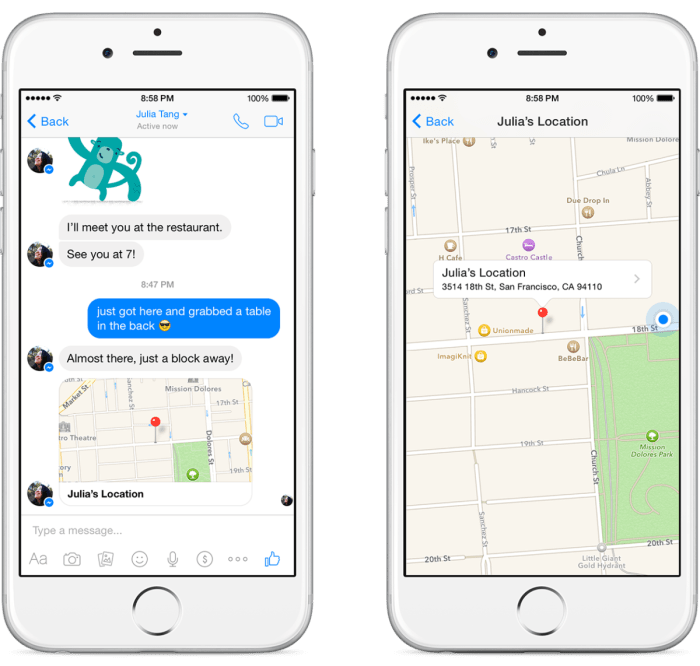 Fb messenger lets you share your location