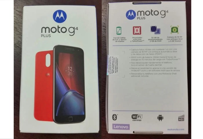 Moto g4 plus box leaked