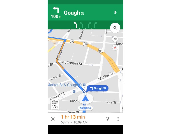 Google maps speed limits navigation