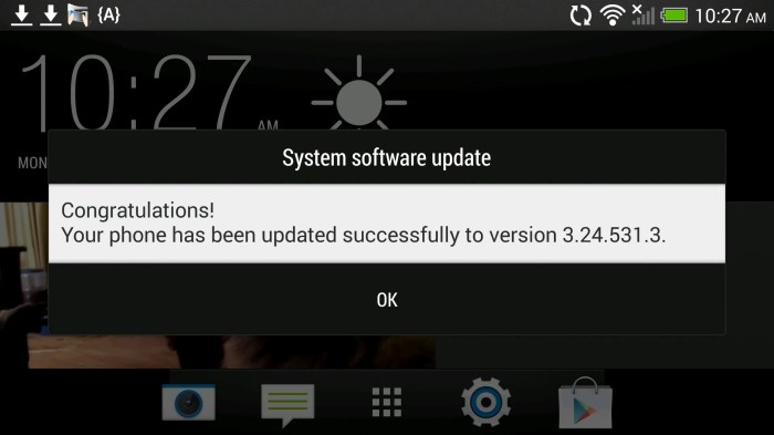 Htc one for att receives android 4 4 kitkat update