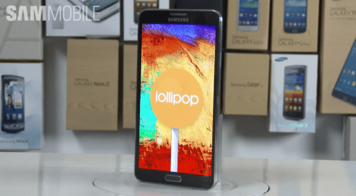 Galaxy note 3 and galaxy note edge receiving lollipop on sprint