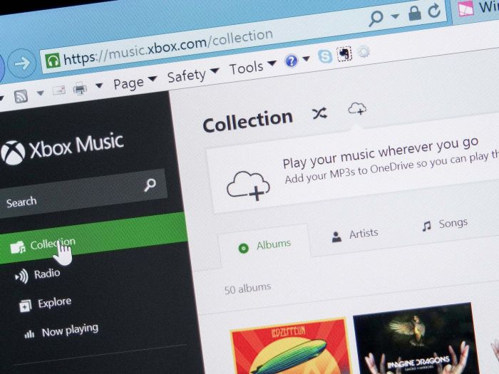 Xbox music now capable of playing music stored in onedrive