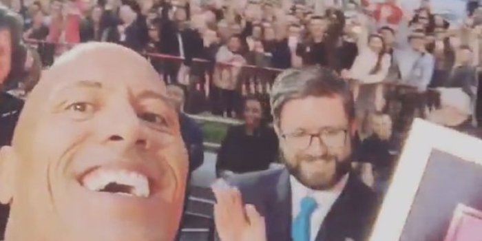 The rock gets world record for most selfies in under three minutes