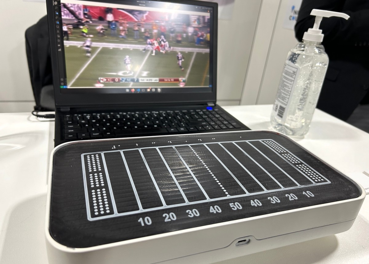 Onecourts haptic mini field lets blind fans follow the game by touch