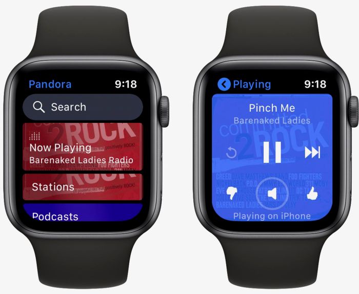 Pandora for apple watch will be available at launch