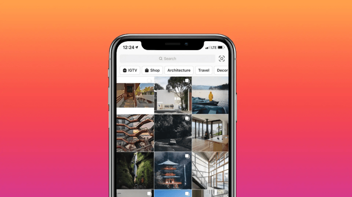 Instagram events channel on explore