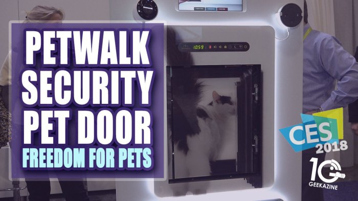 Petwalk automatic pet door prevents wet paw marks around the home