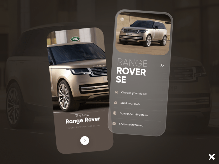 Range rover prototype smartphone app