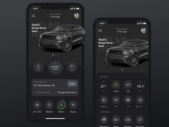 Range rover prototype smartphone app