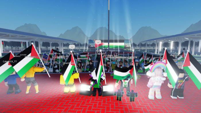 Roblox palestine protest