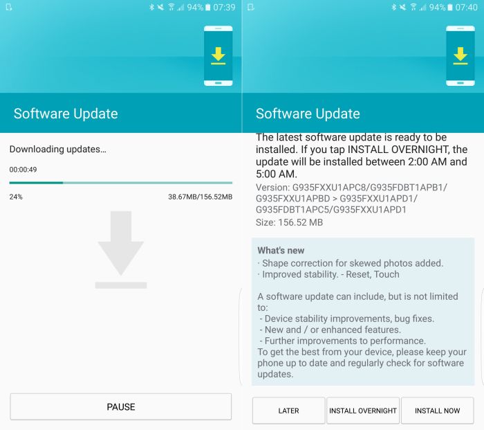 Samsung cloud for galaxy s7 included in latest update