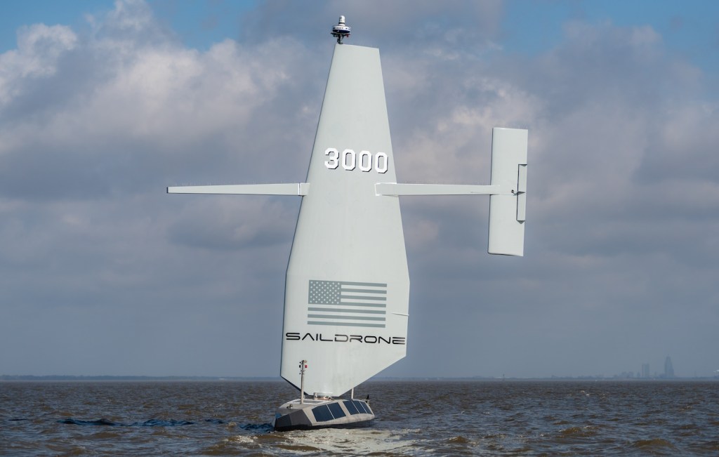 Saildrones first aluminum surveyor autonomous vessel splashes down for navy testing