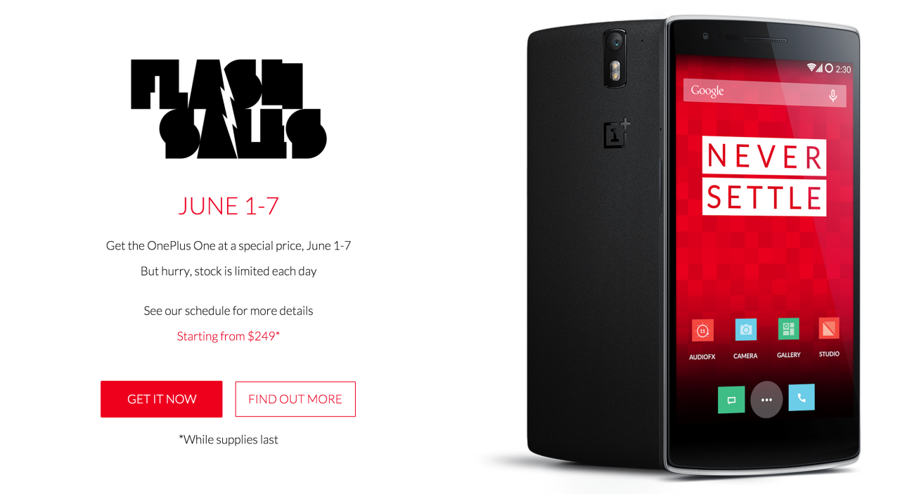 Oneplus one flash sales being offered this week