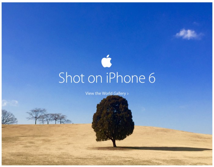 Apple now including videos in its shot on iphone 6 website