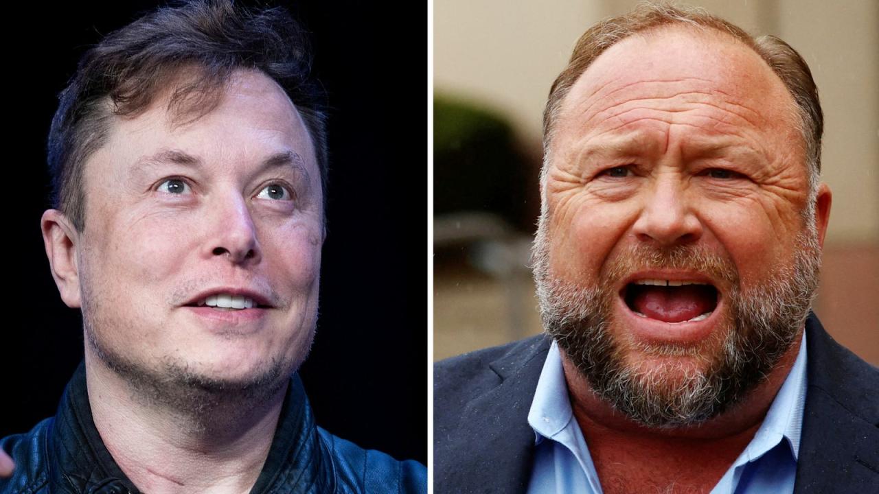 Elon musk brings alex jones and infowars back on x after user poll