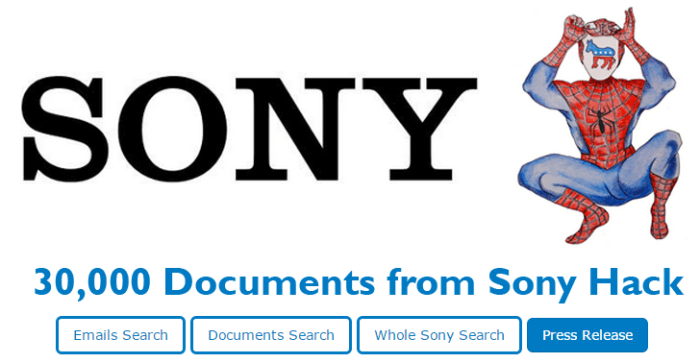 You can search data leaked in sony pictures hack on wikileaks