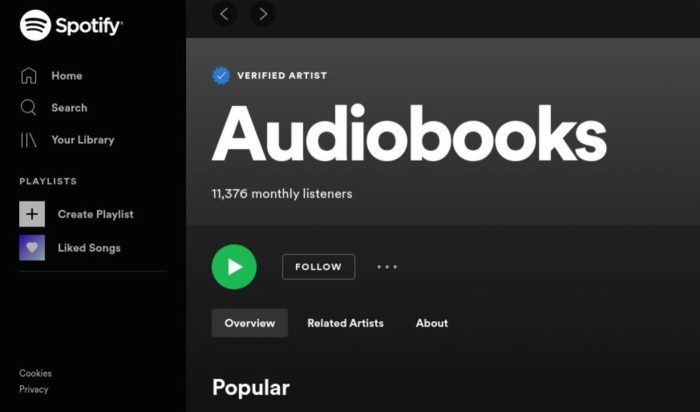 Spotify to include a selection of audiobooks with its premium subscription