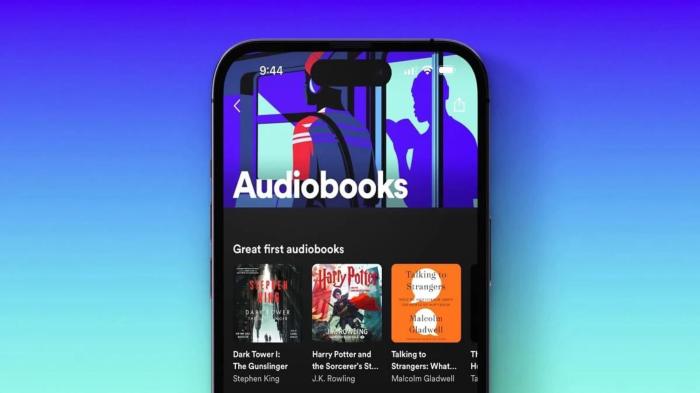 Spotify launches a 9 99 mo standalone audiobooks service for its free users