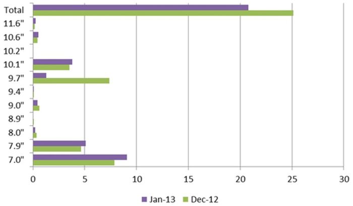 Ipad sales in 2013 are leading the way but android and windows catching up