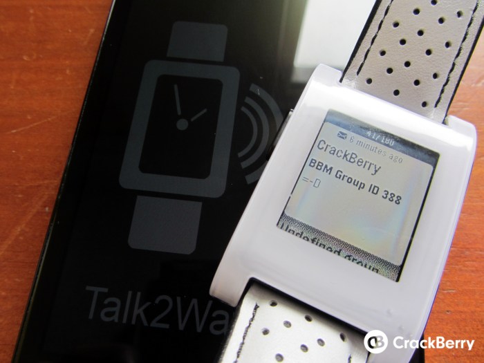 Talk2watch pro brings bbm notifications onto pebble