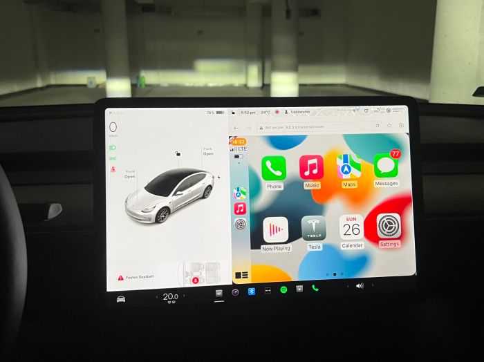 Tesla keeping mum on involvement with apples carplay