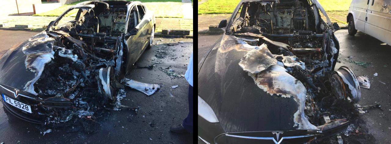 Tesla model s reportedly catches fire during test drive